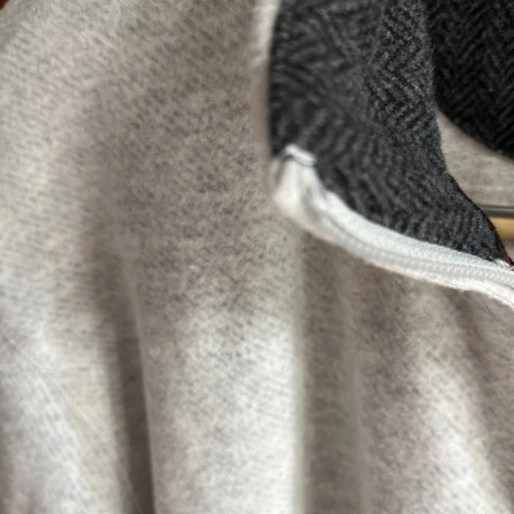 Chaps Mens Soft‎ Gray Sweater Pull-over Large Long Sleeve Quarter Zip